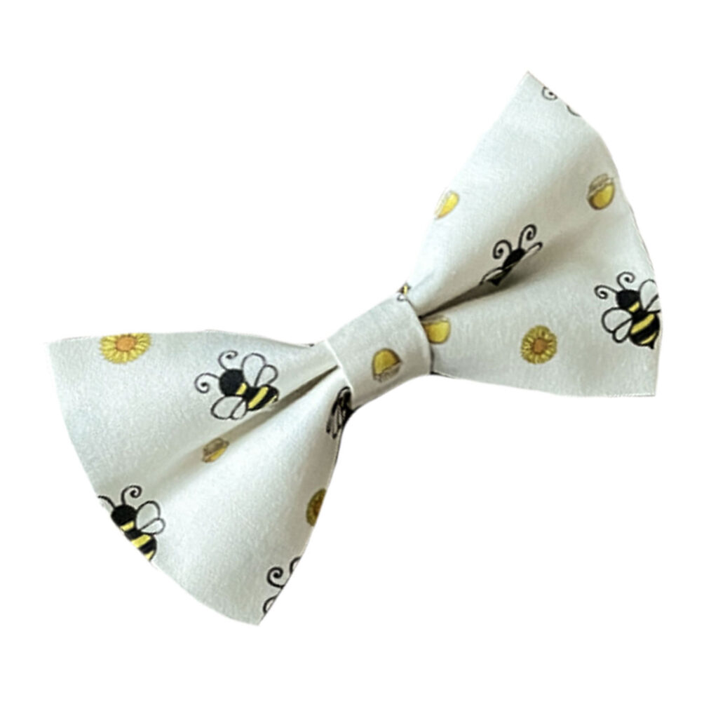 Dog Bow Bees Yellow