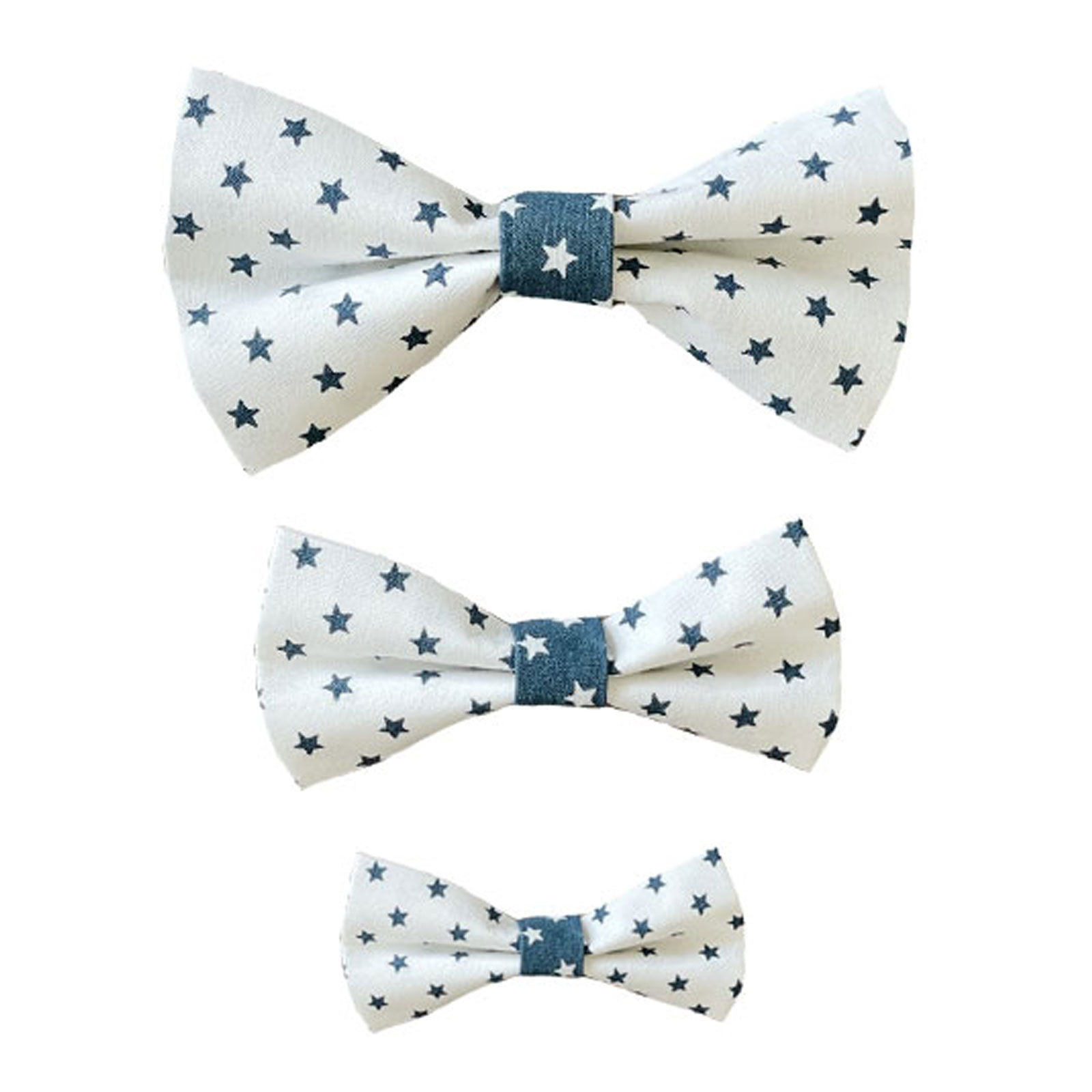 Dog Bow Stars Blue
