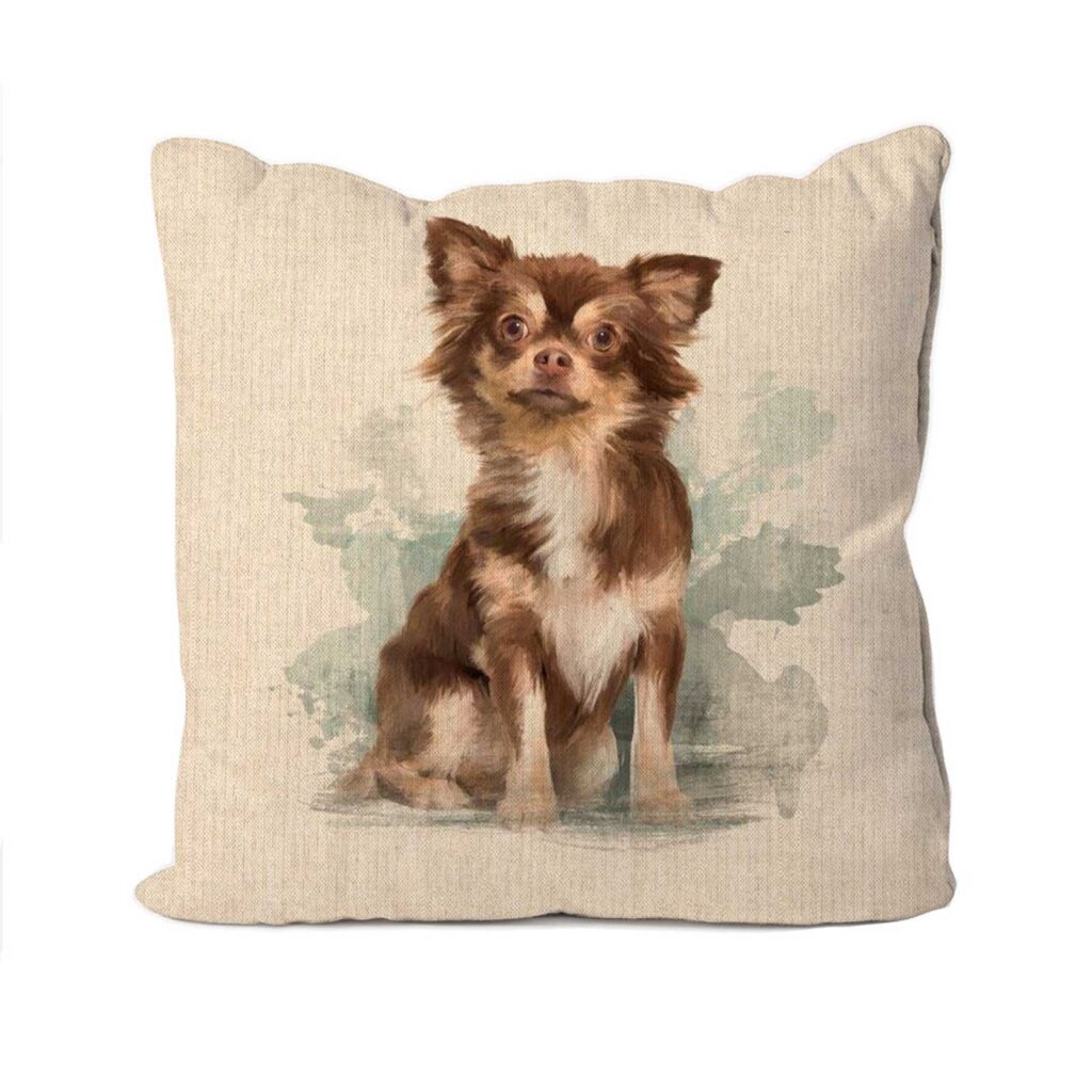 Chihuahua Dog Linen Cushion