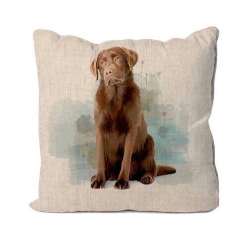 Chocolate Labrador Design Cushion