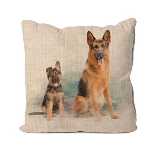German Shepherd & Pup Cushion