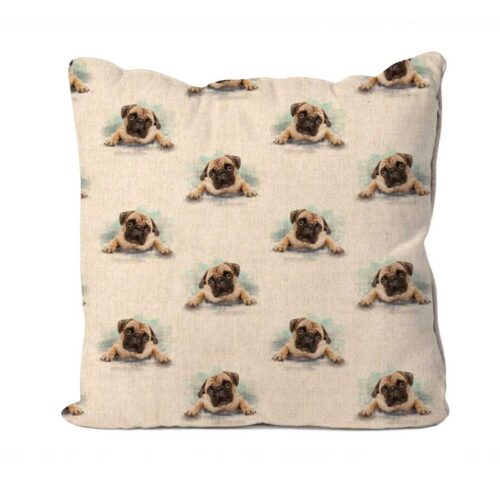 Pugs Linen Dog Cushion