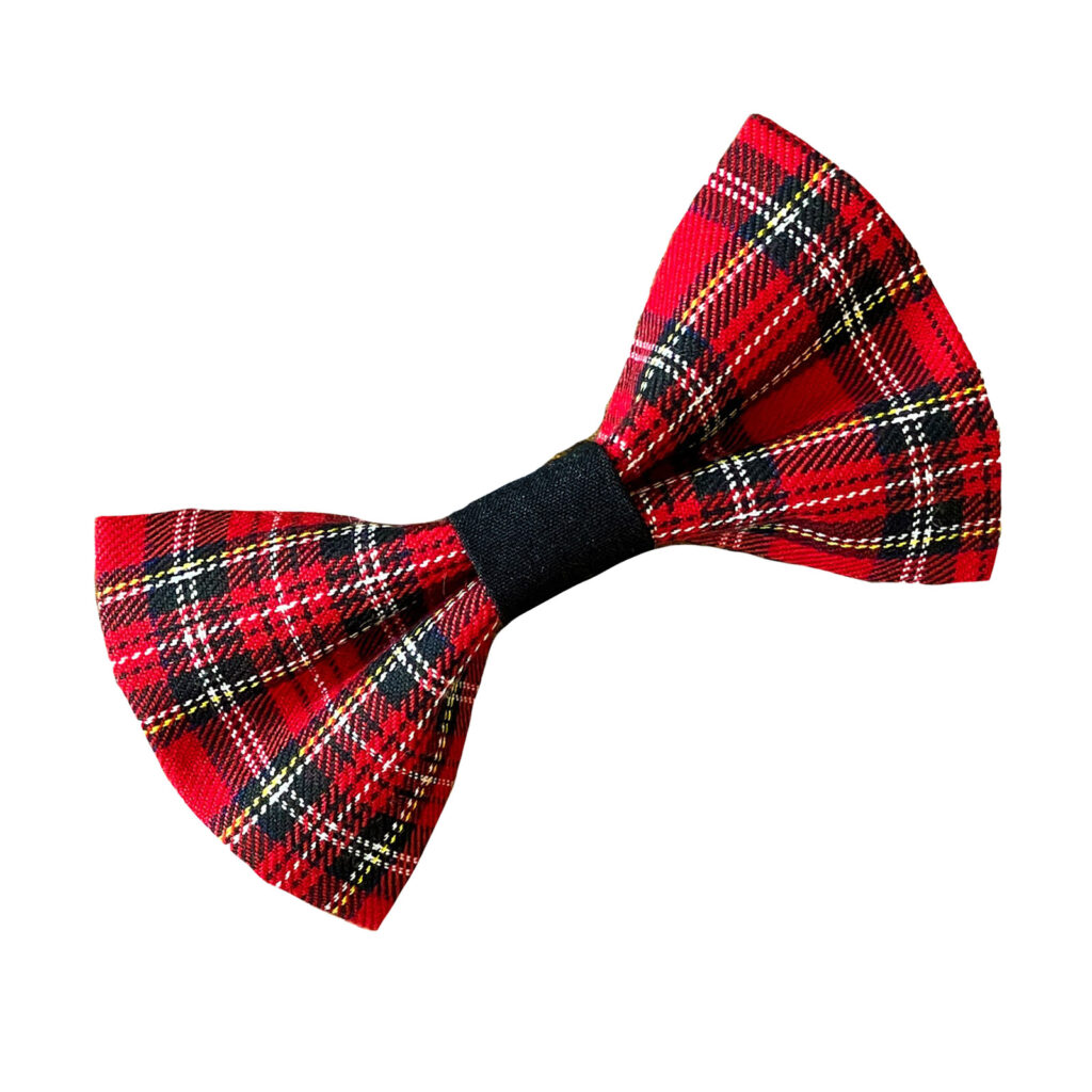 Dog Bow Red Tartan
