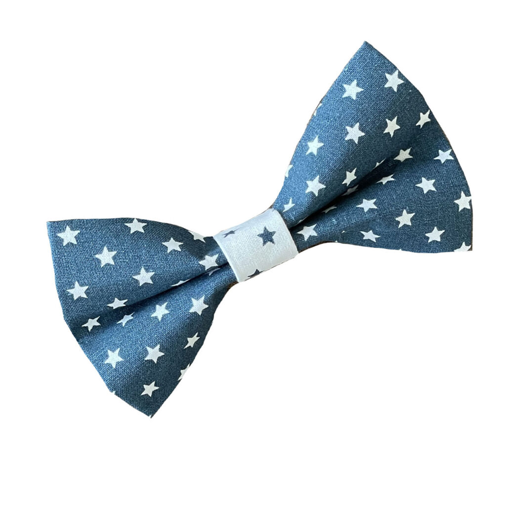Dog Bow Stars White