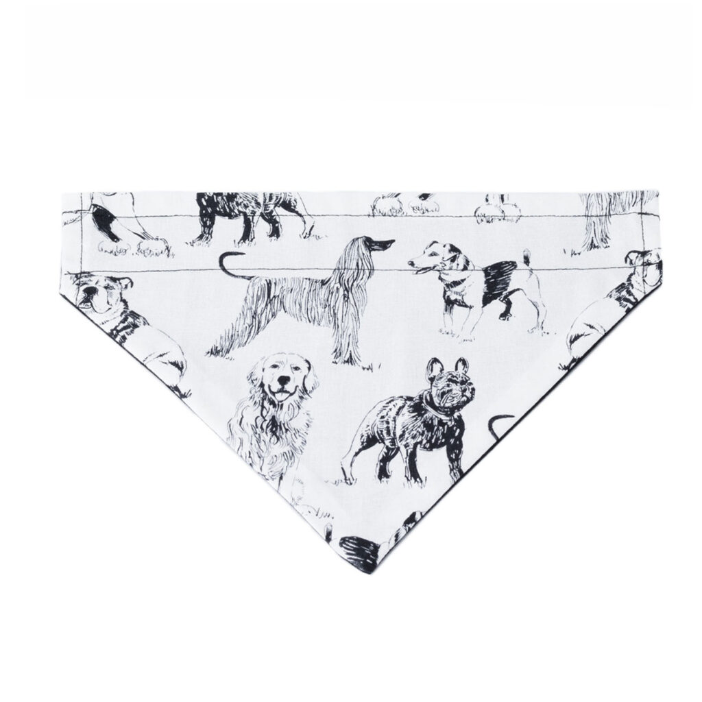 Dog Bandana Black Drawing