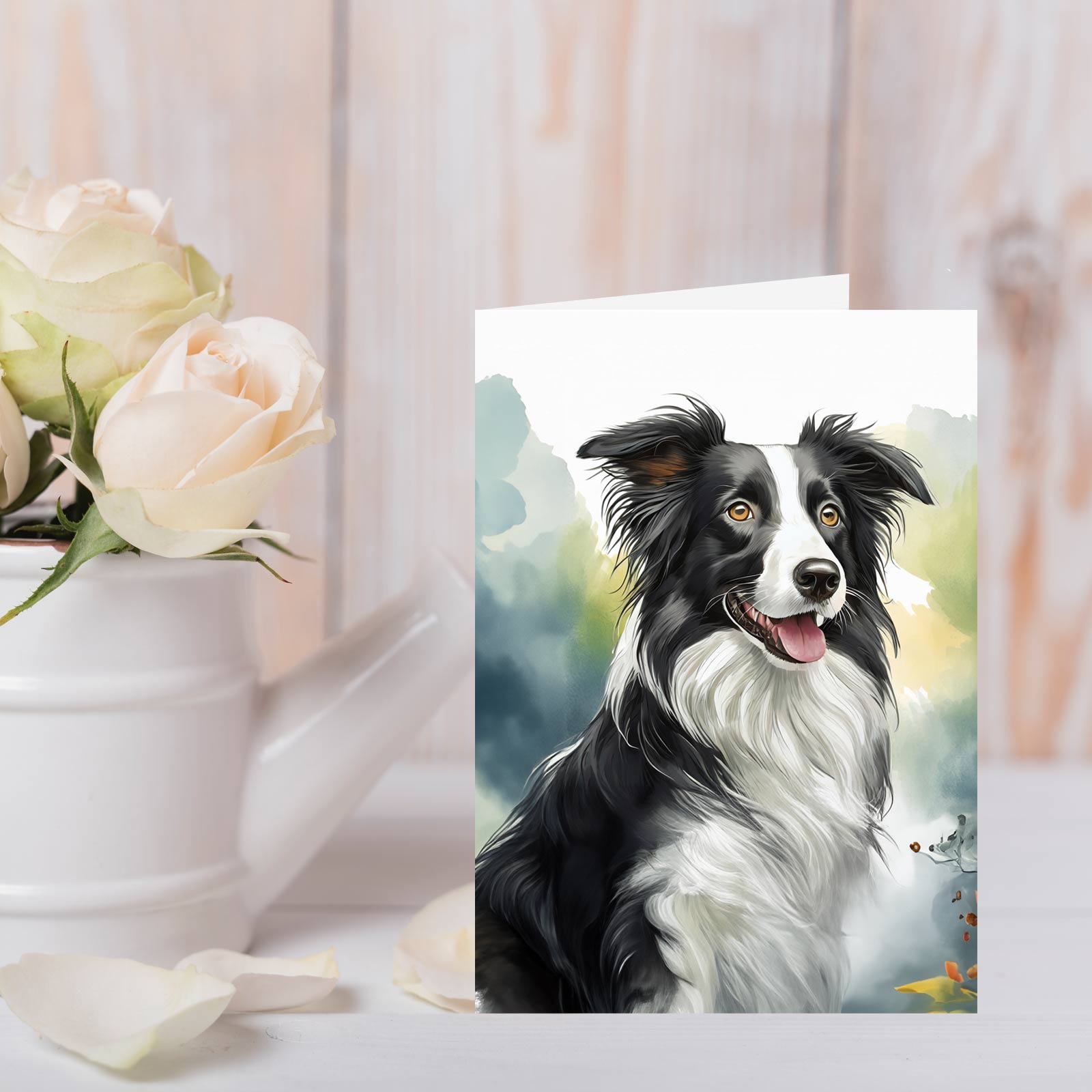 Border Collie Design Blank Card