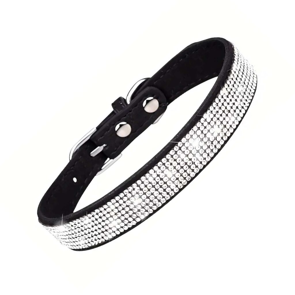 Rhinestone Dog Collar Black