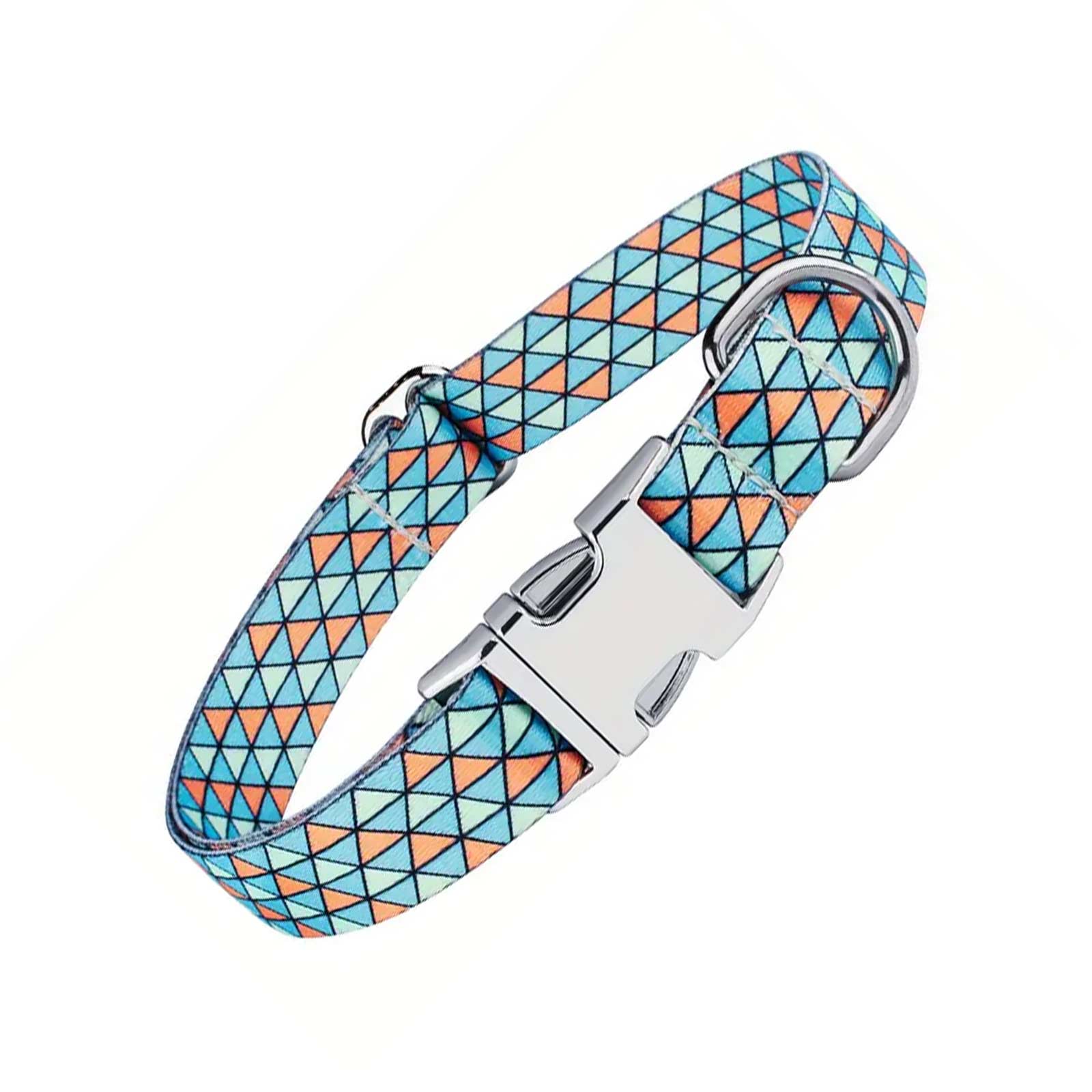 Blue Triangles Dog Collar