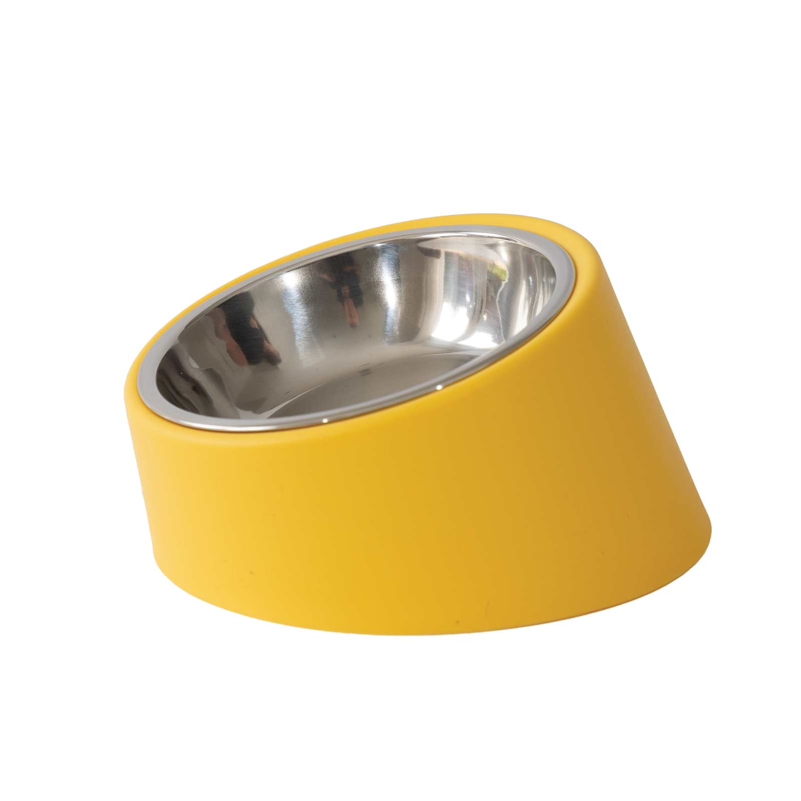 Yellow Raised Dog Bowl