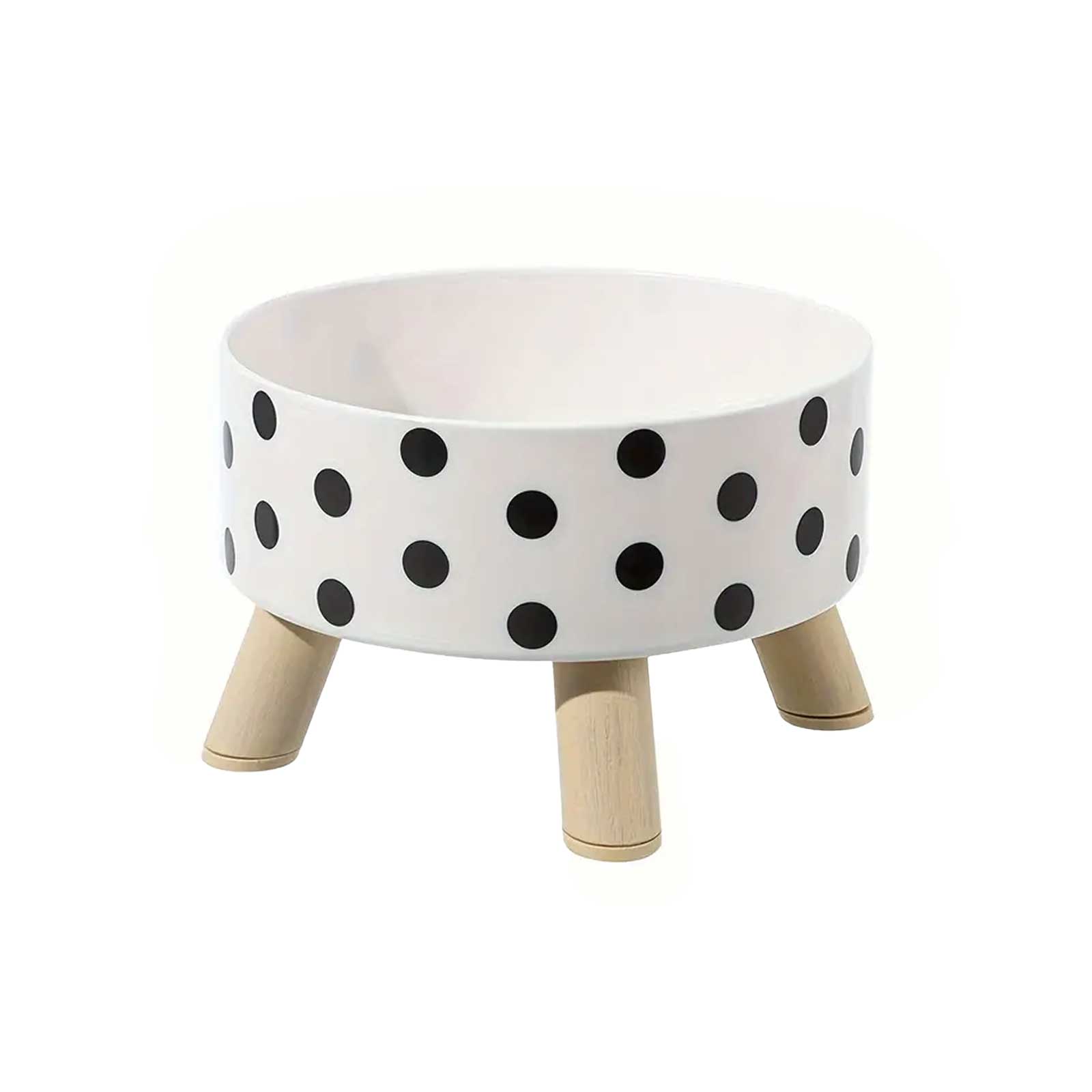 Polka Dot Raised Dog Bowl