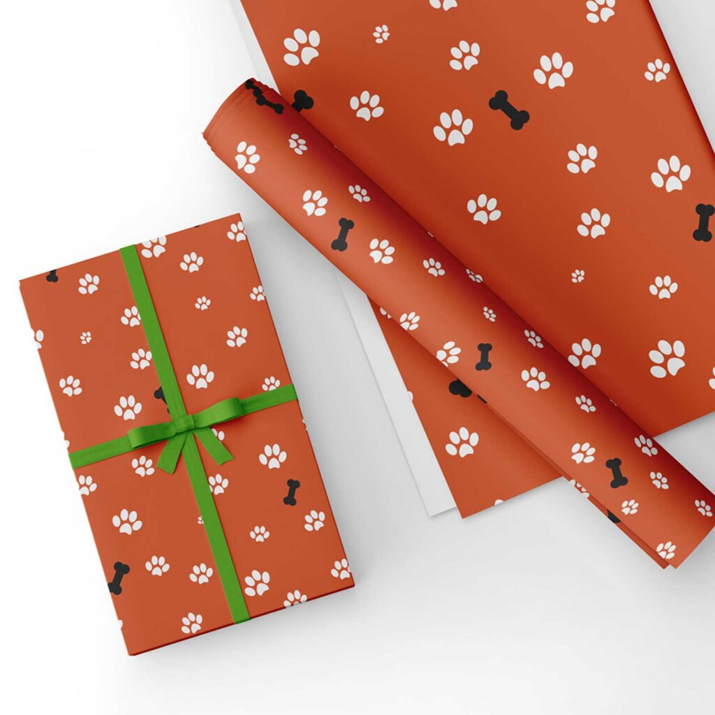 Dog Gift Wrap Orange
