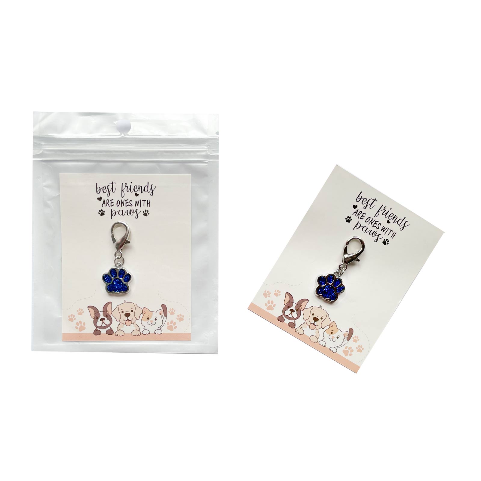 Paws Keyring Charm Blue