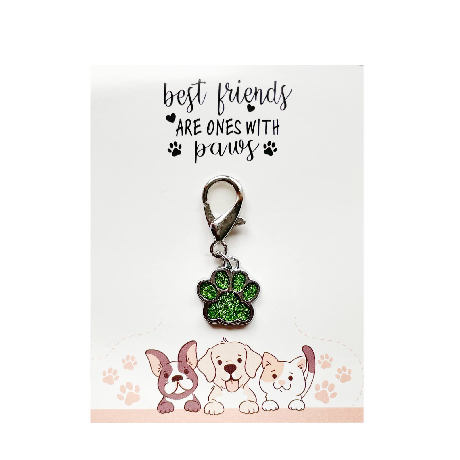 Paws Keyring Charm Green