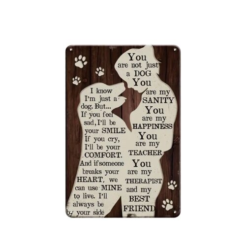 Metal Tin Dog Plaque
