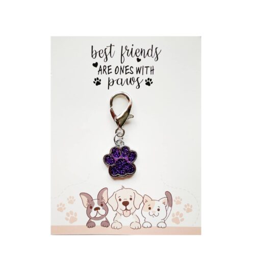 Paws Keyring Charm Purple
