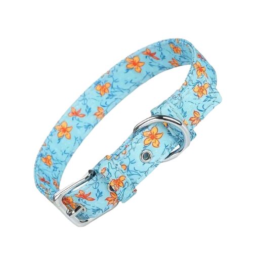 Orange Floral Dog Collar