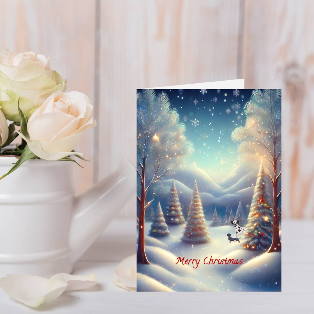 Peekaboo Dogs Christmas Card