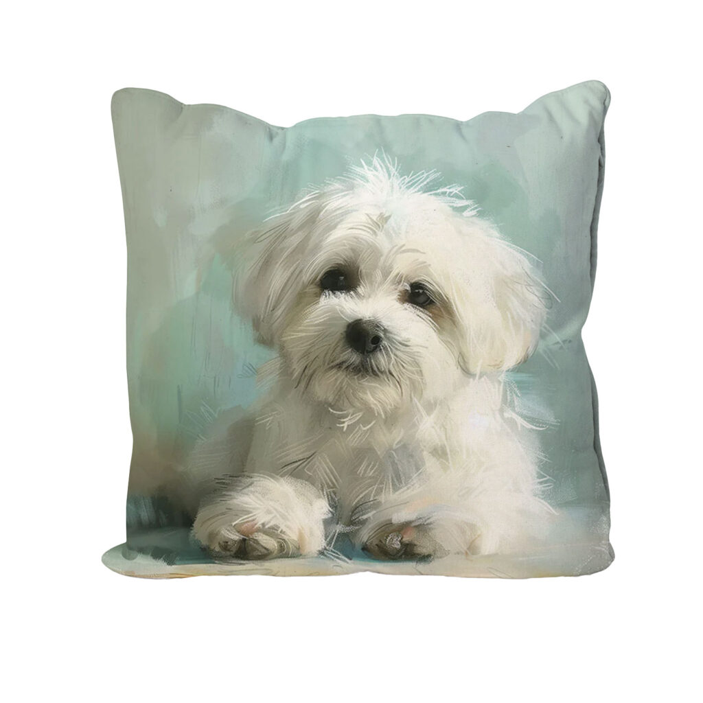Cute Maltese Cotton Cushion